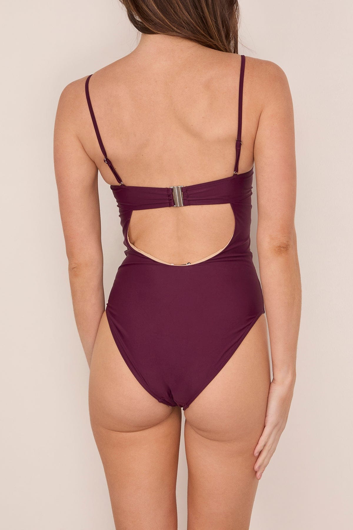 Tanya Taylor Monroe One Piece in Deep Plum