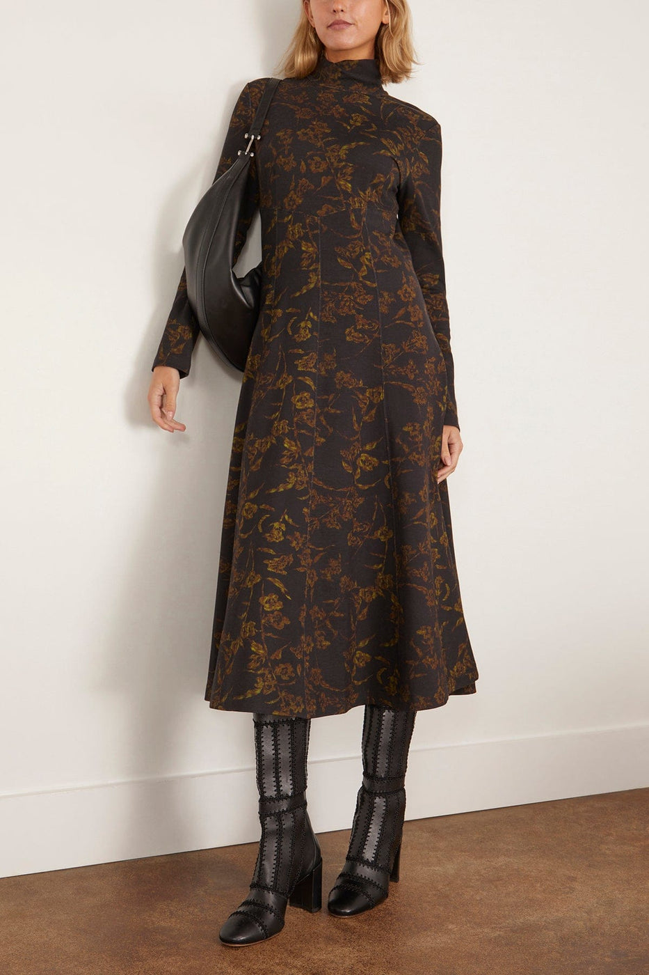 Tanya Taylor Thea Dress in Black Forest/Green Multi