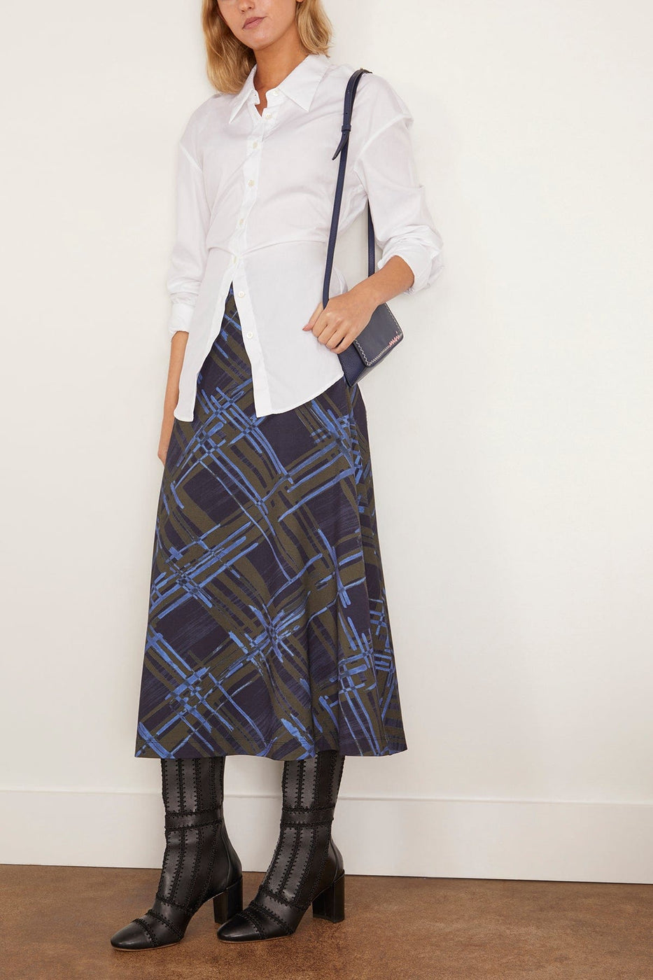 Tanya Taylor Thea Skirt in Maritime Blue/Army Multi