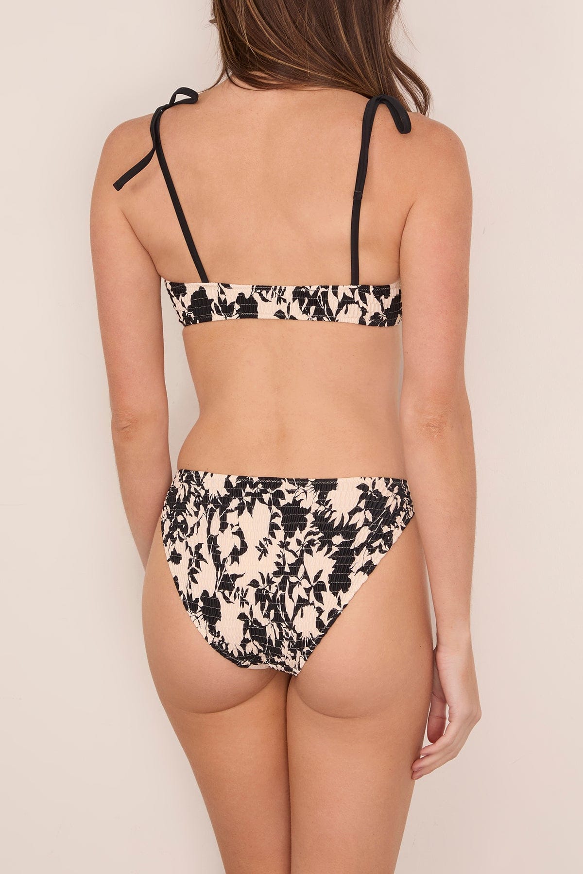 Tanya Taylor Valencia Bikini Top in Black Multi
