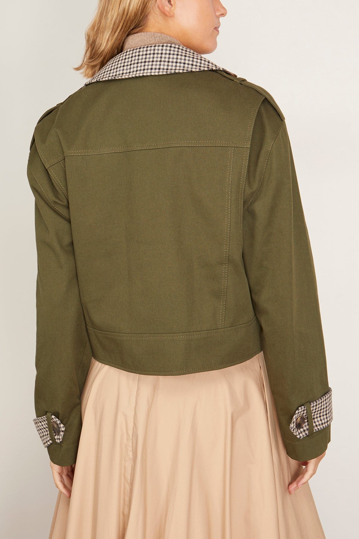 Tanya Taylor Walton Jacket in Army Check Multi