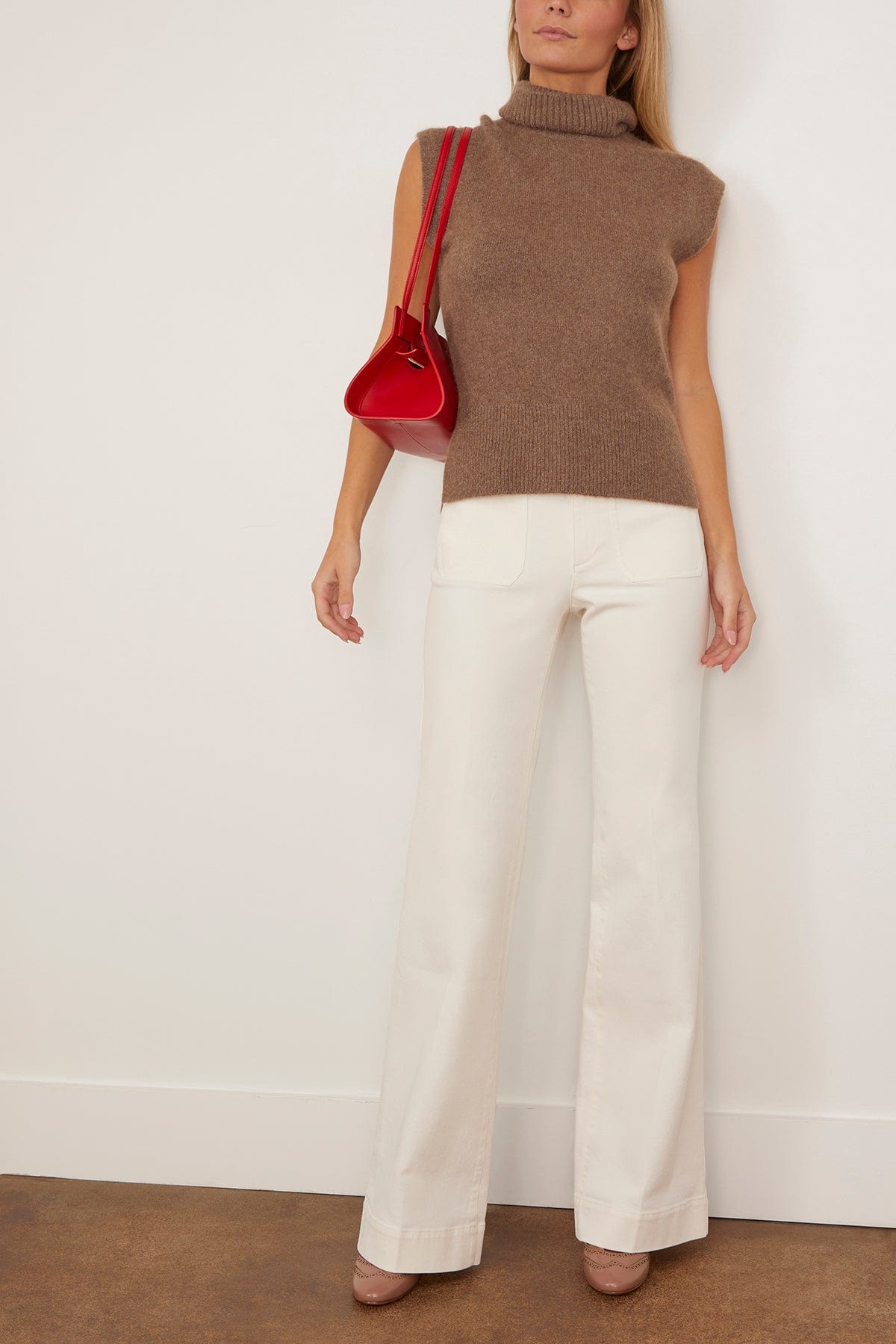 Tanya Taylor Aaron Knit Top in Walnut