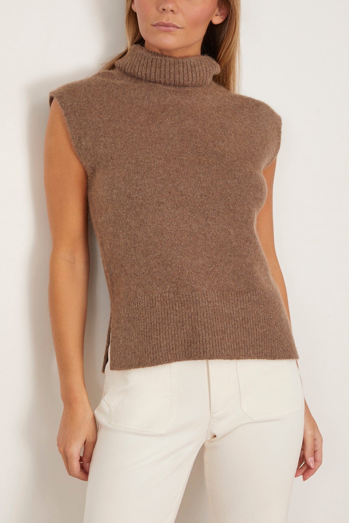Tanya Taylor Aaron Knit Top in Walnut