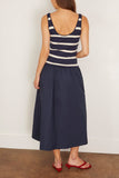 Tanya Taylor Amber Dress in Maritime Blue/Cream Wide Stripe