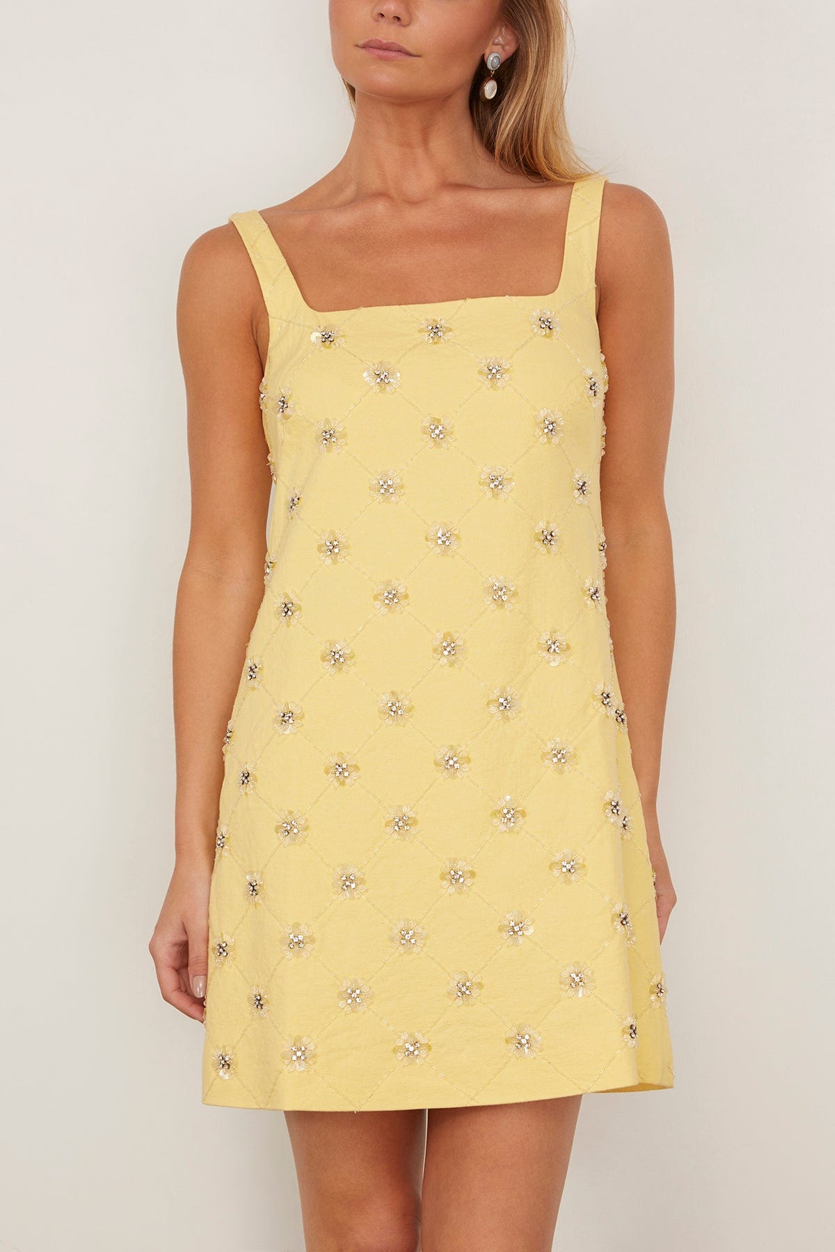 Tanya Taylor Cocktail Dresses Barton Dress in Lemon Meringue Tanya Taylor Barton Dress in Lemon Meringue