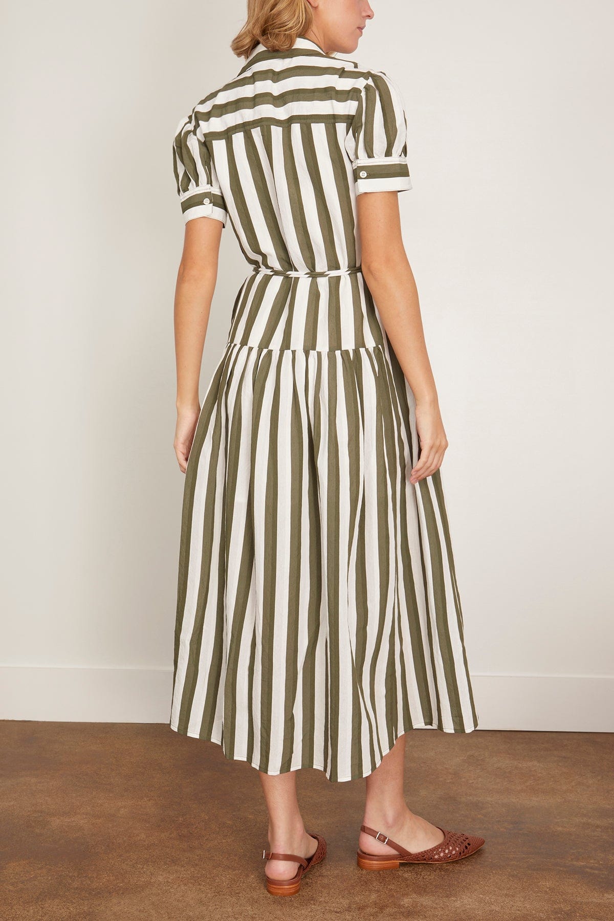 Tanya Taylor Carrington Dress in Fern/Ivory