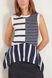Tanya Taylor Chantel Top in Maritime Blue Multi Mix