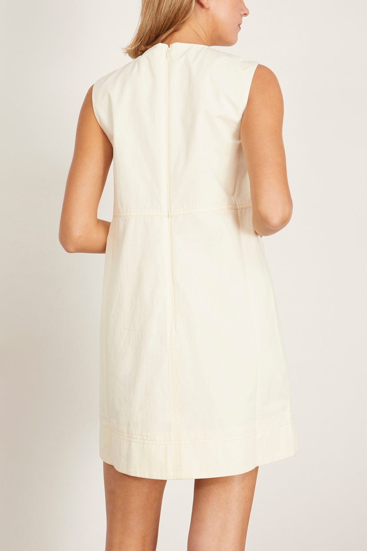 Tanya Taylor Crawford Dress in Ivory with Medium Indigo Multi