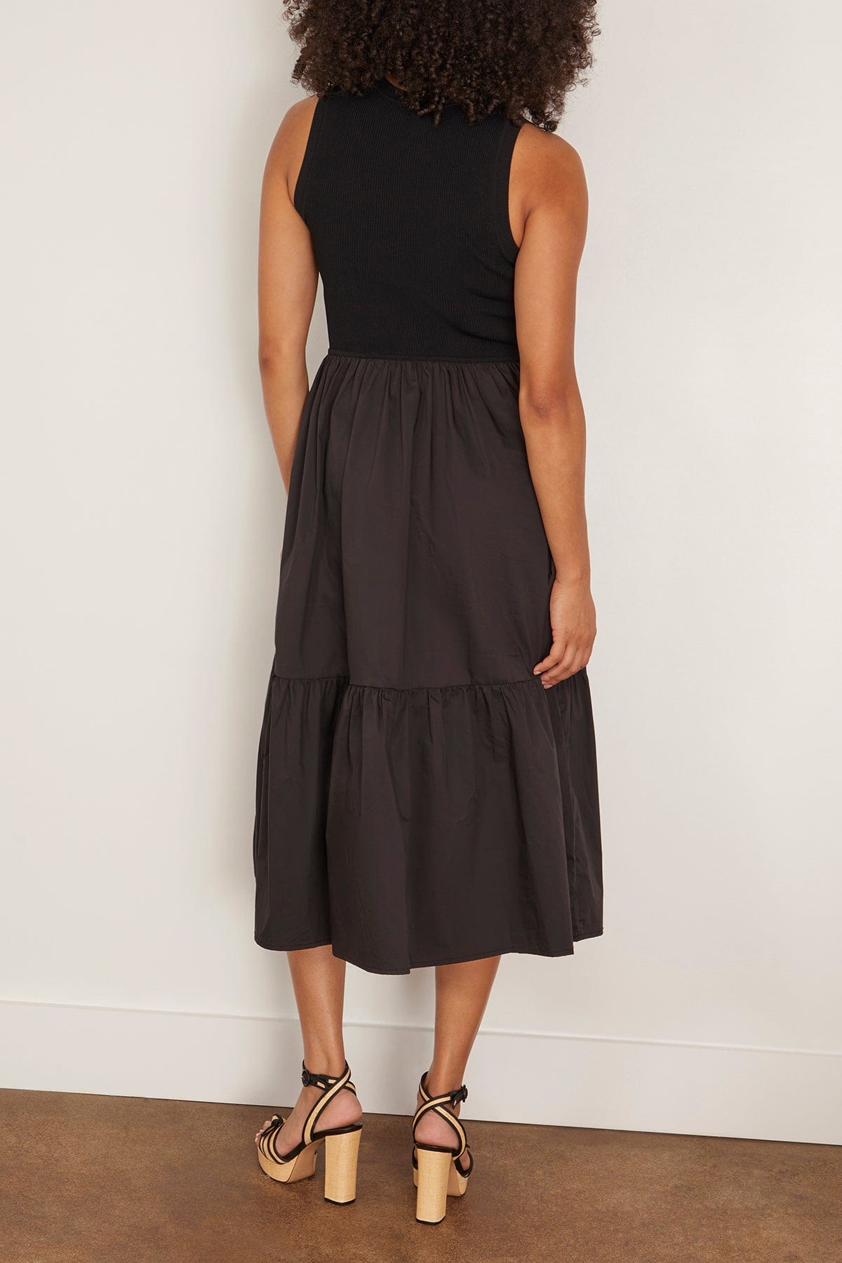 Tanya Taylor Crew Neck Josephina Dress in Black