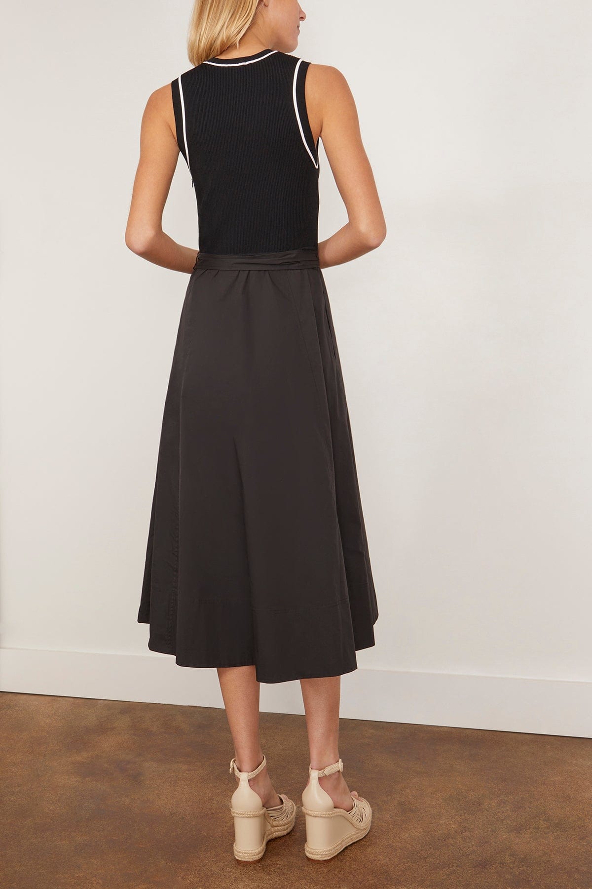 Tanya Taylor Dresses Devon Solid Poplin Dress in Black Tanya Taylor Devon Solid Poplin Dress in Black