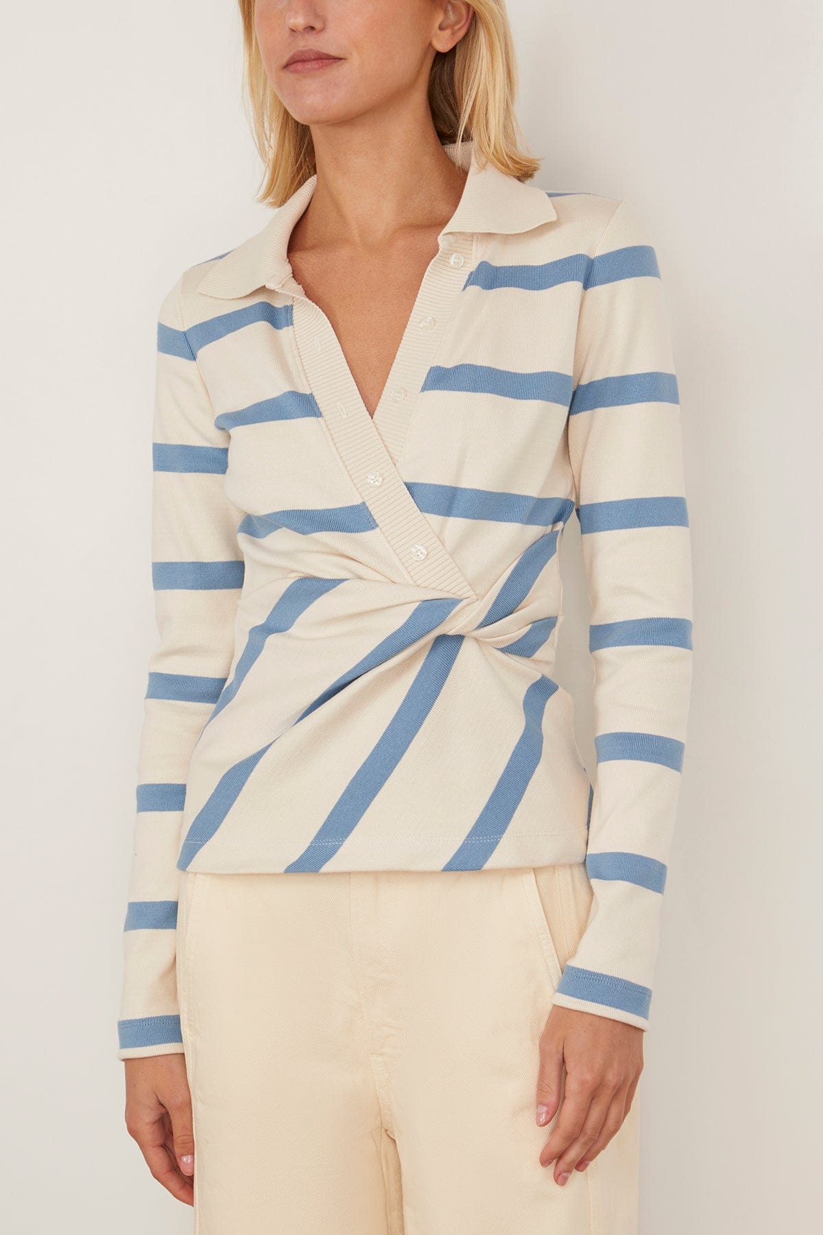 Tanya Taylor Tops Ellicot Top in Cream/Blue Bird Wide Stripe Tanya Taylor Ellicot Top in Cream/Blue Bird Wide Stripe