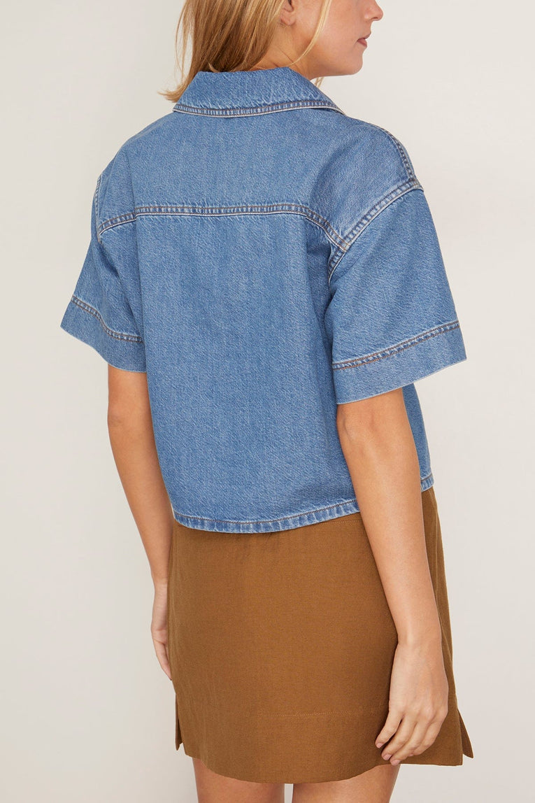 Tanya Taylor Jade Top in Medium Indigo Blue