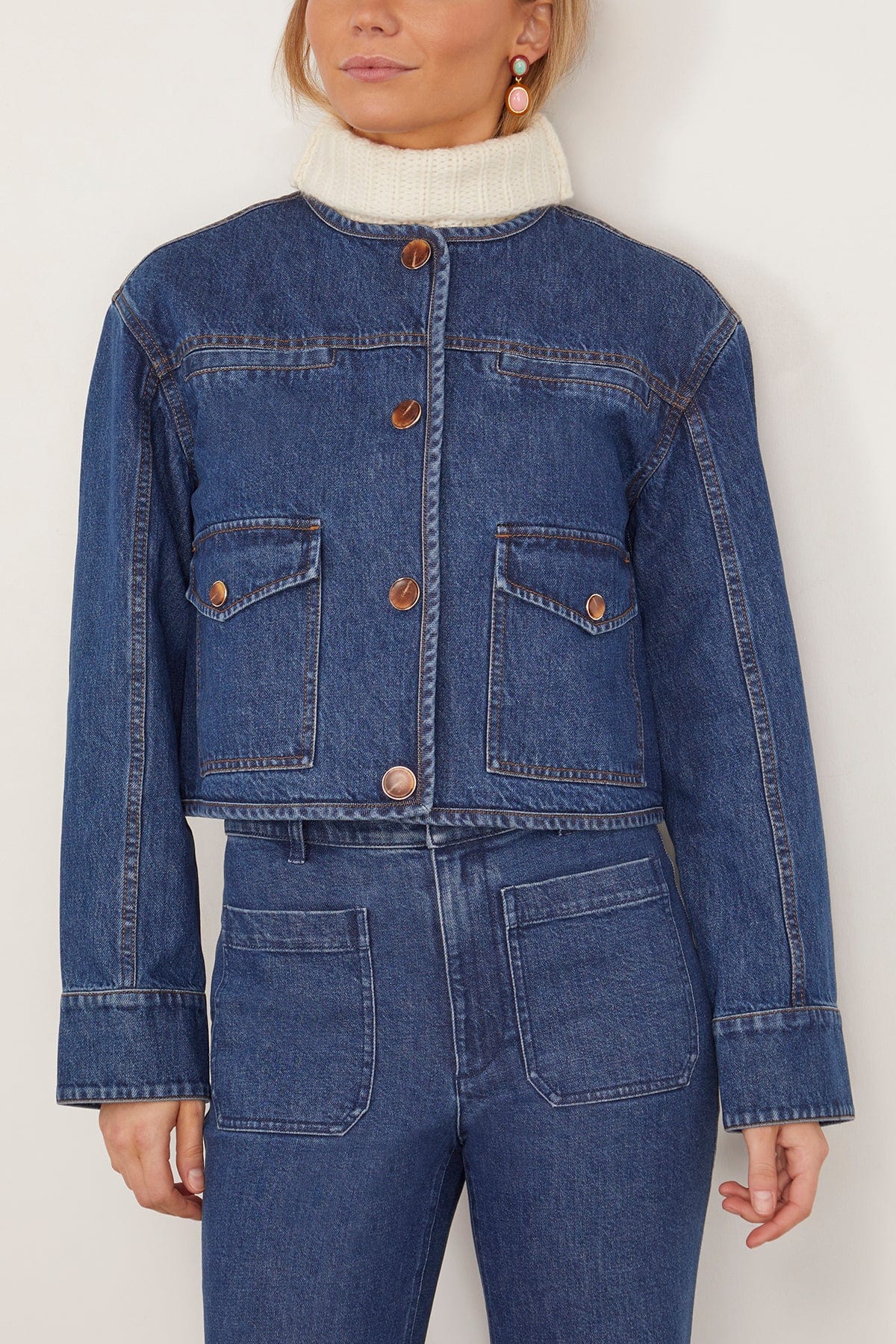 Tanya Taylor Jackets Kent Jacket in Classic Indigo Blue Tanya Taylor Kent Jacket in Classic Indigo Blue