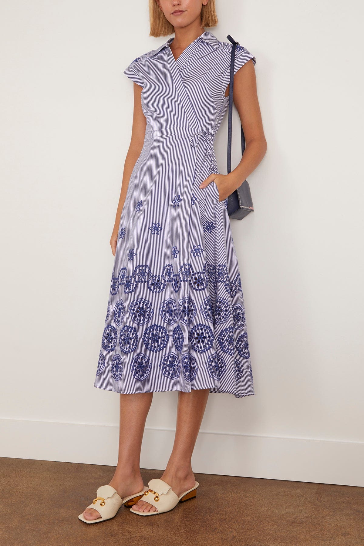 Tanya Taylor Shivon Dress in Blue/Optic White Hampden Clothing Tanya Taylor Shivon Dress in Blue/Optic White Hampden Clothing