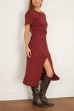 Tanya Taylor Short Sleeve Cody Dress in Raisin