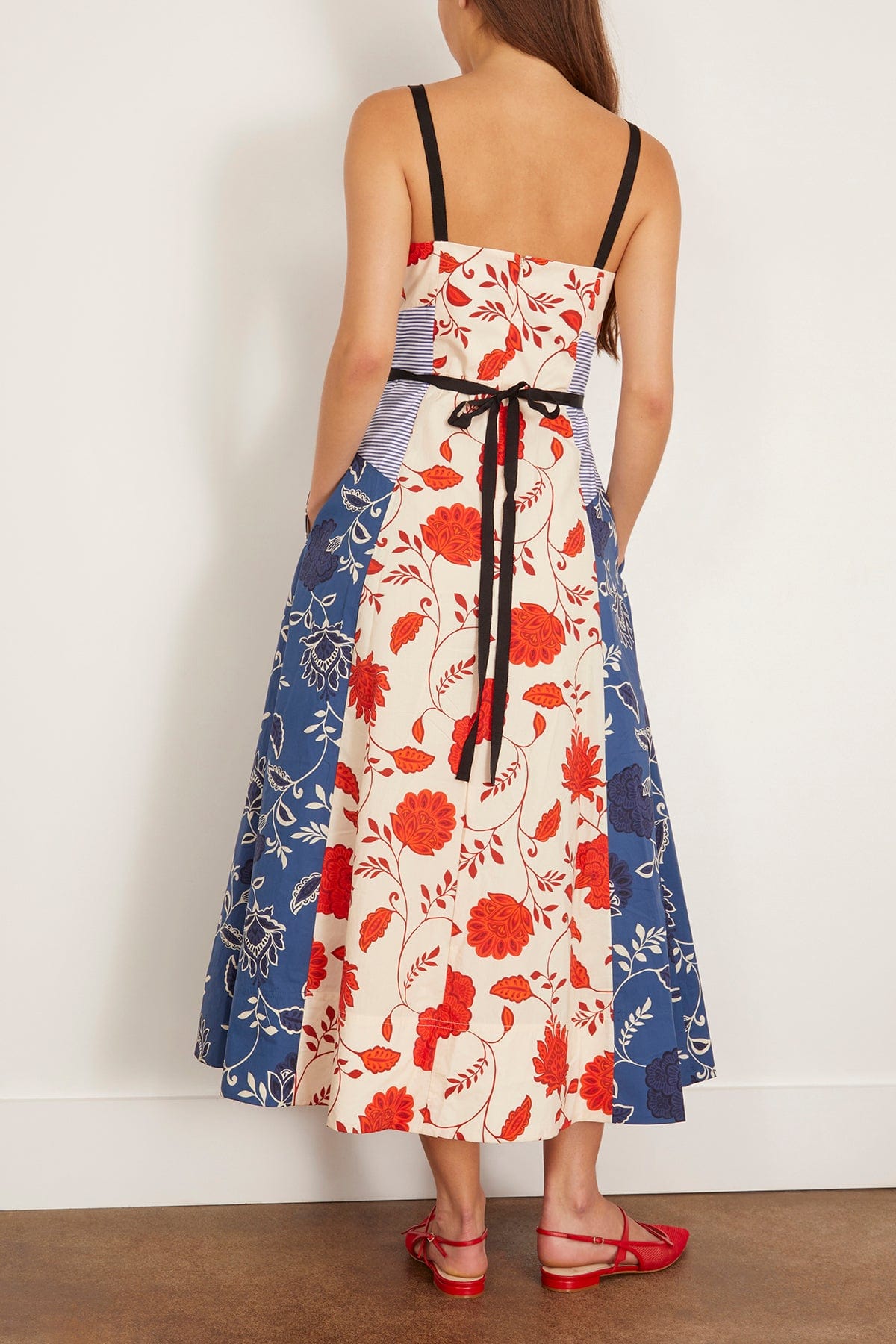 Tanya Taylor Tavira Dress in Cream/Tomato/Stripe Multi
