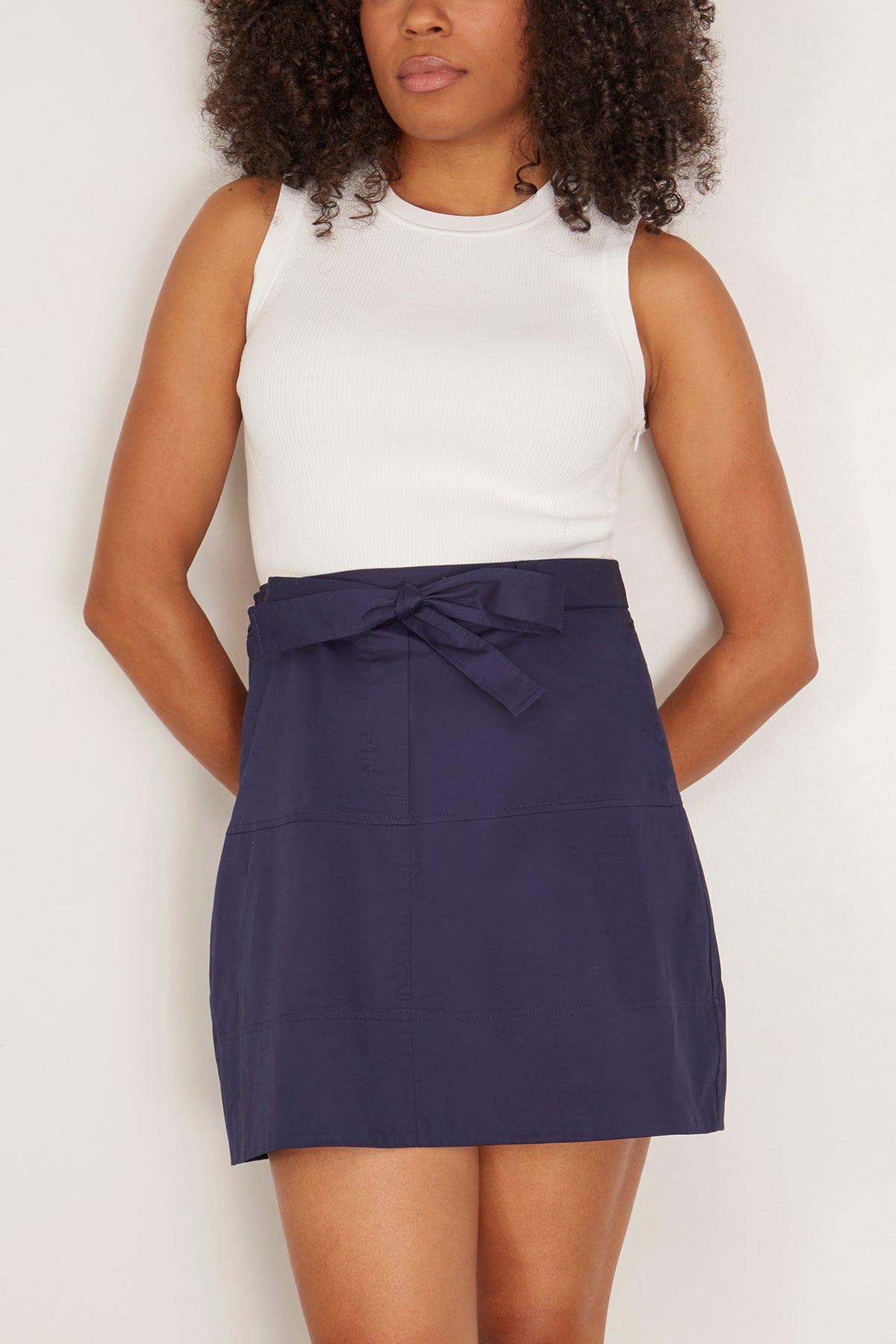 Tanya Taylor Vanessa Dress in White/Maritime Blue