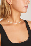 The Finest Stack Pearl and Diamond Necklace in 14k Yellow Gold