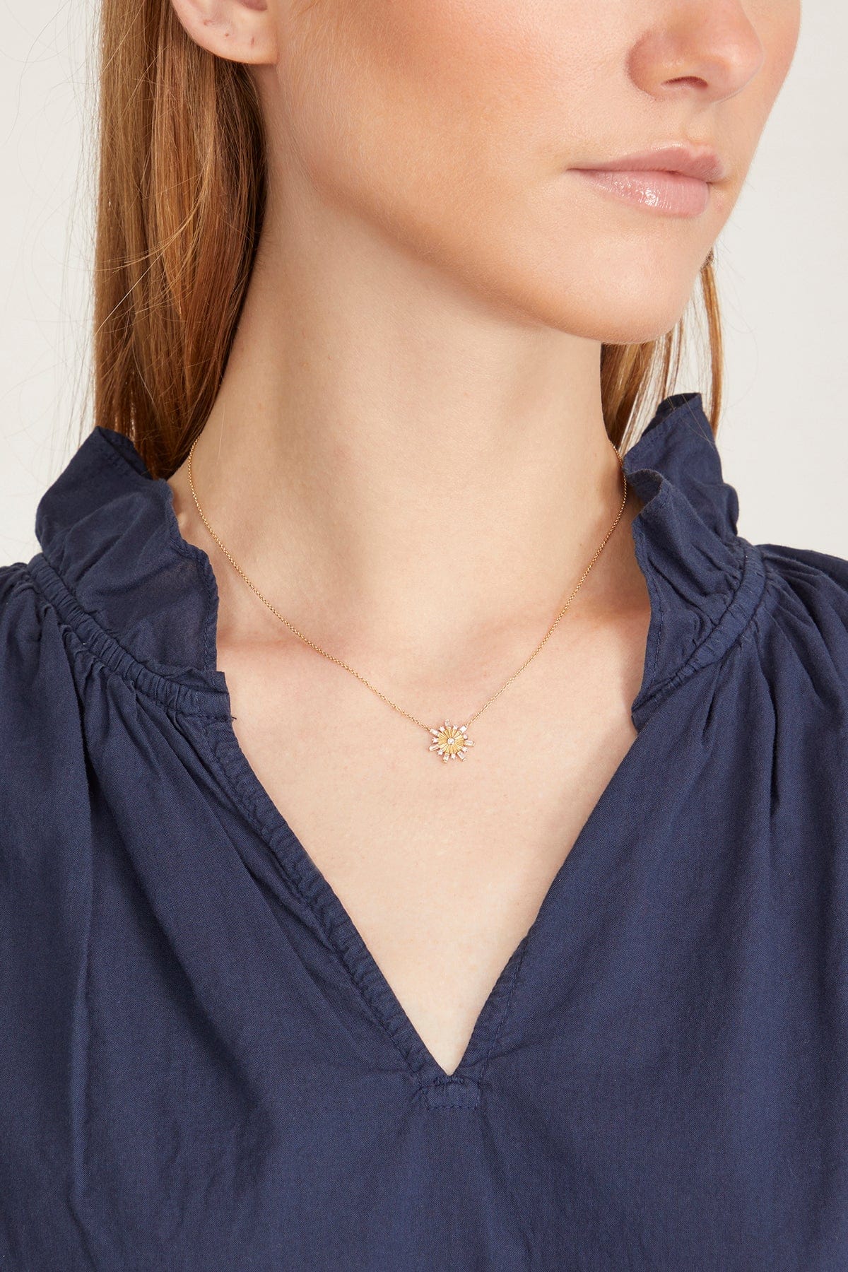 Theodosia Necklaces Snowflake Necklace in 14k Yellow Gold Theodosia Snowflake Necklace in 14k Yellow Gold