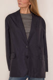 Tibi Nylon Liam Blazer in Navy