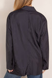 Tibi Nylon Liam Blazer in Navy