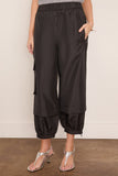 Tibi Nylon Pull On Jogger in Black