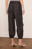 Tibi Nylon Pull On Jogger in Black