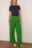 Tibi Nylon Snap Pull On Jogger in Green