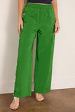 Tibi Nylon Snap Pull On Jogger in Green