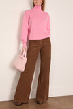 Tibi Perfect Turtleneck Pullover in Bubble Gum Pink