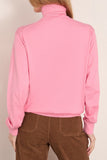 Tibi Perfect Turtleneck Pullover in Bubble Gum Pink