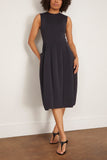 Tibi Bonded Twill Sleeveless Sculpted Dress in Navy