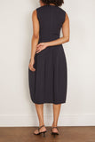Tibi Bonded Twill Sleeveless Sculpted Dress in Navy