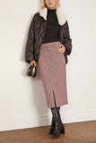 Tibi Leon Check Midi Trouser Zip Skirt in Pink Multi