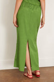 Tibi Summer Acetate Crinkle Maxi Slip Skirt in Chartreuse