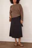 Toast Apron Wrap Cotton Canvas Skirt in Slate