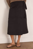 Toast Apron Wrap Cotton Canvas Skirt in Slate