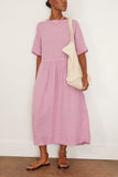 Toast Casual Dresses Linen Gathered Waist Dress in Washed Berry Linen Gathered Waist Dress in Washed Berry