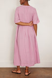 Toast Casual Dresses Linen Gathered Waist Dress in Washed Berry Linen Gathered Waist Dress in Washed Berry