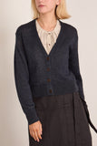 Toast Wool Linen Patch Pocket Cardigan in Dark Navy