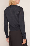 Toast Wool Linen Patch Pocket Cardigan in Dark Navy