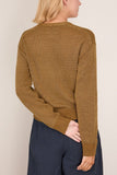Toast Wool Linen Patch Pocket Cardigan in Old Gold