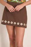 Alemais Tobe Denim Skirt in Chocolate