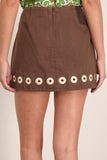 Alemais Tobe Denim Skirt in Chocolate