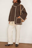 Toteme Embroidered Scarf Jacket in Chocolate Melange