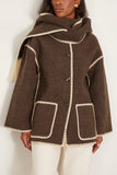 Toteme Embroidered Scarf Jacket in Chocolate Melange