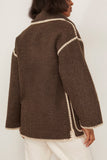Toteme Embroidered Scarf Jacket in Chocolate Melange