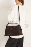 Toteme Top Handle Bags T-Lock Suede Top Handle Bag in Espresso Toteme T-Lock Suede Top Handle Bag in Espresso