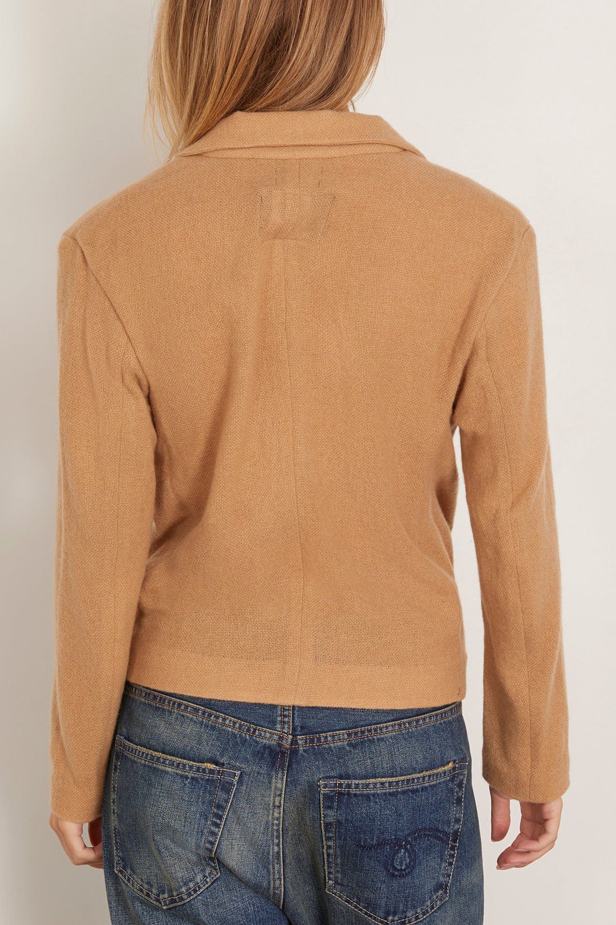 R13 Twisted Lapel Top in Camel