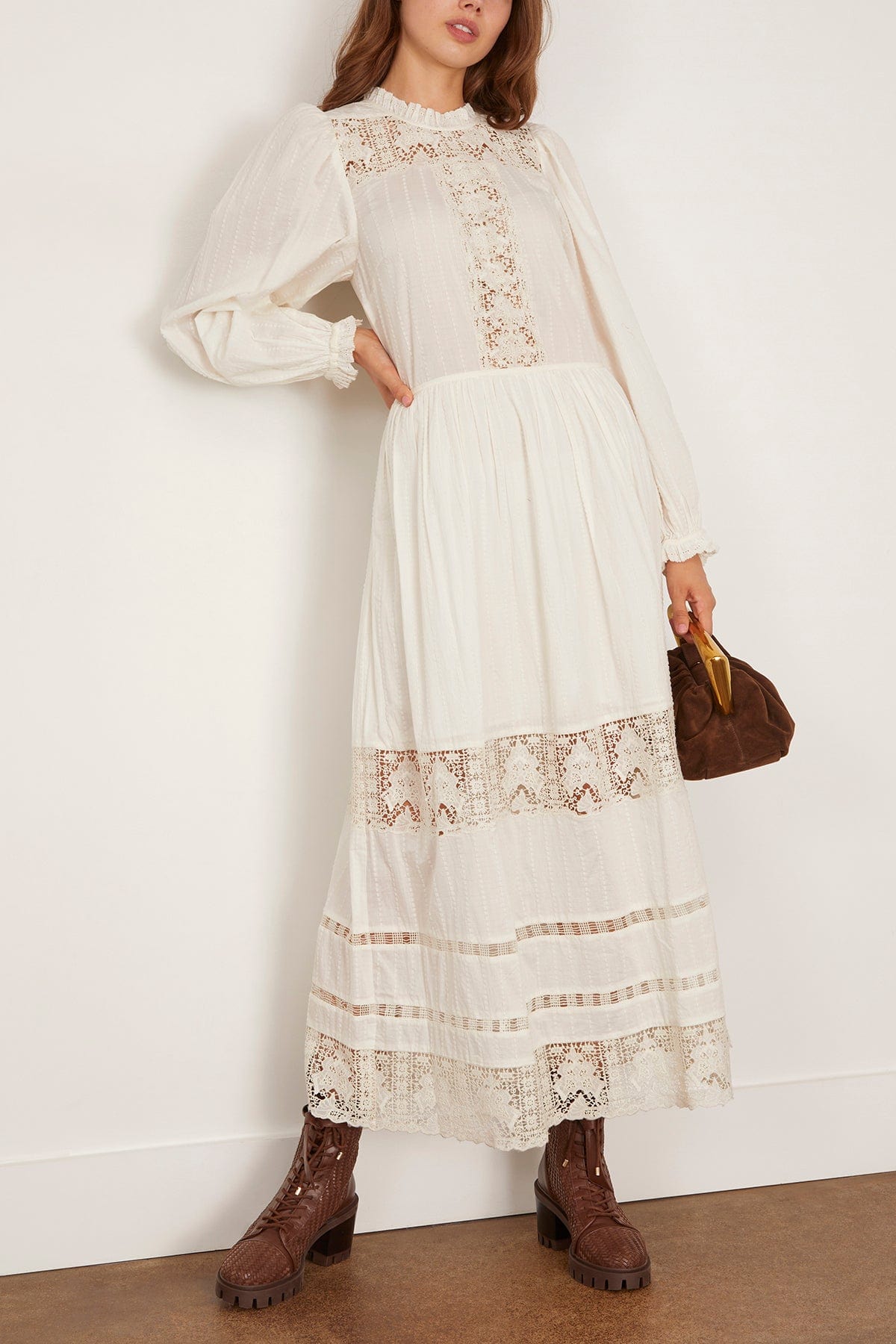 Ulla Johnson Amelie Long Sleeve Dress in Pristine